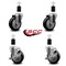 Service Caster 4'' Black Poly Wheel Swivel 1-1/2'' Expanding Stem Caster Set 2 Brakes, 4PK SCC-EX20S414-PPUB-BLK-2-TLB-2-112 - alternate 3